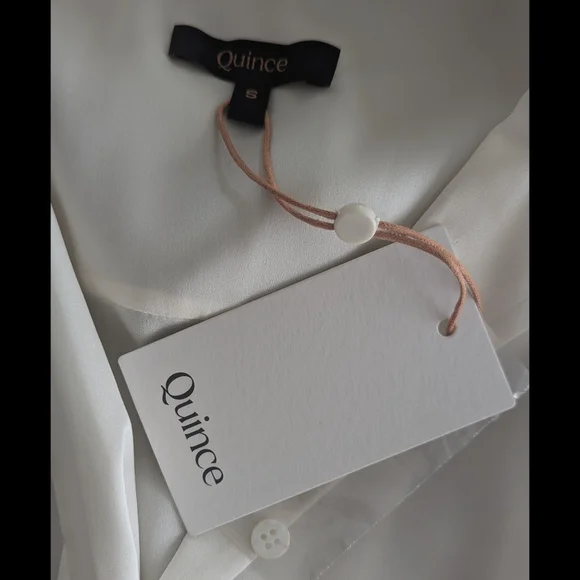 Quince Washable Ivory Silk Blouse S NWT - Picture 4 of 5